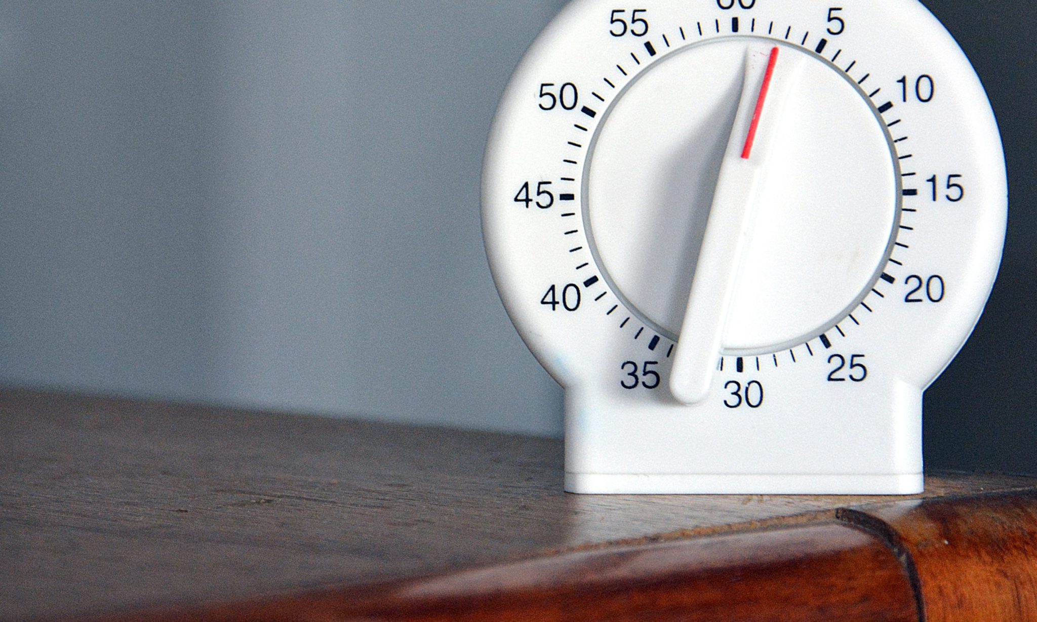 white timer on desk